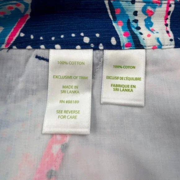 Lilly Pulitzer Starfish Print Women's Shorts Blue Pink Coastal Pattern Size 8 - Picture 6 of 9